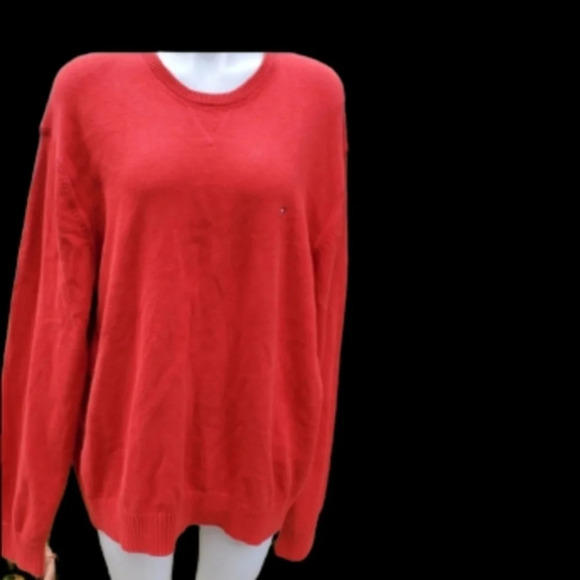 Tommy Hilfiger Red V‎ neck sweater XXL - Picture 2 of 8
